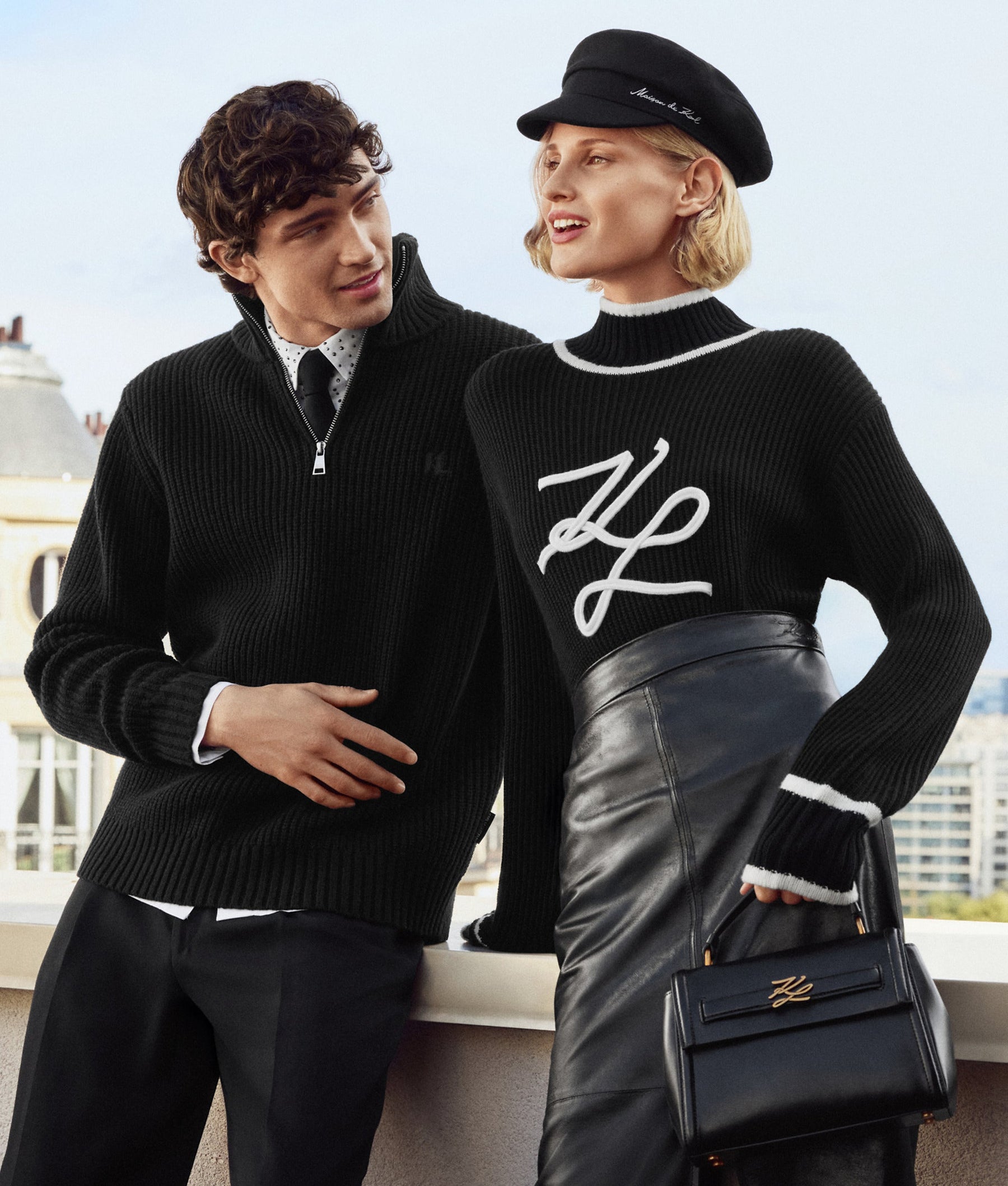 Half-zip turtleneck jumper