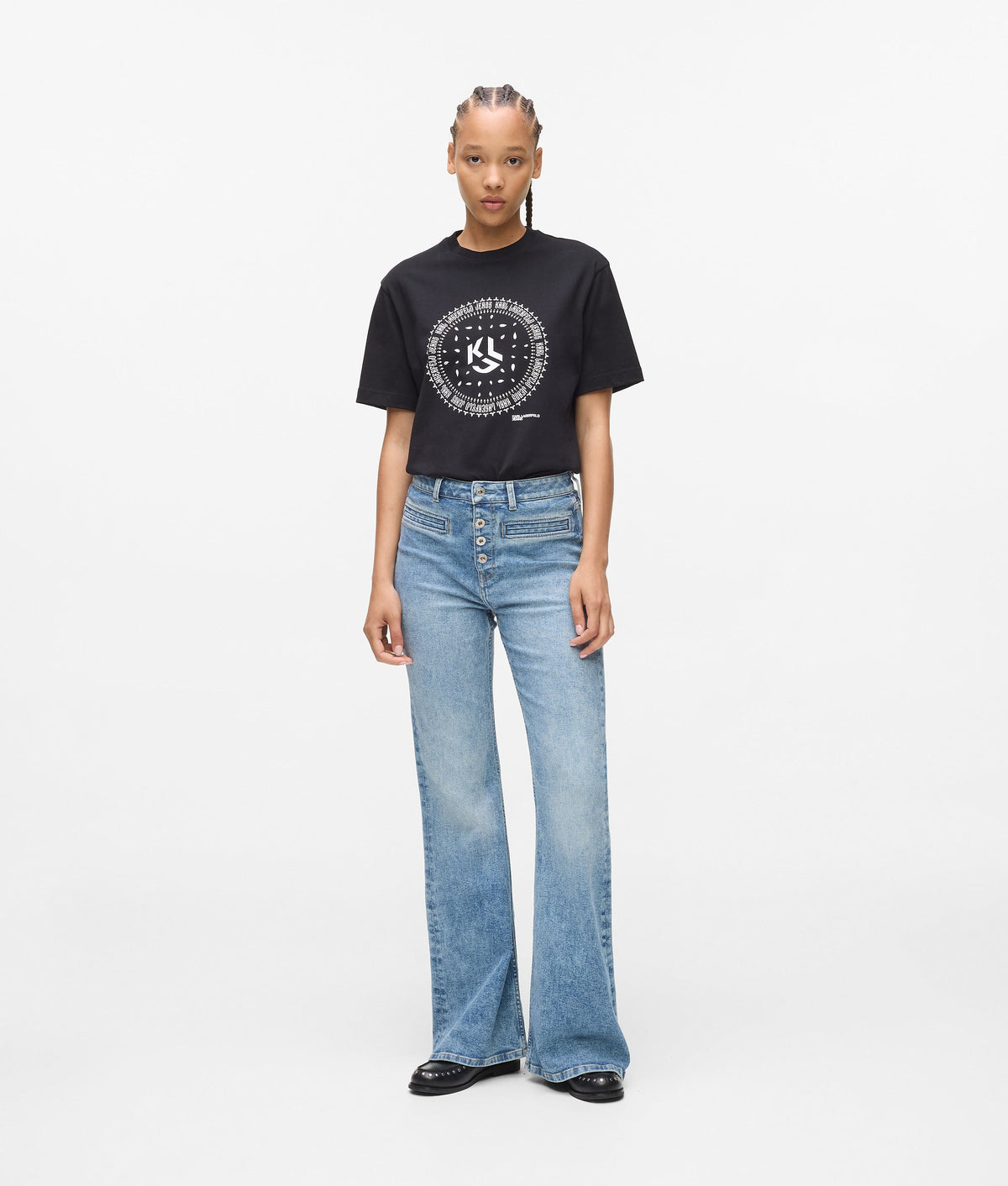 High-rise flared jeans