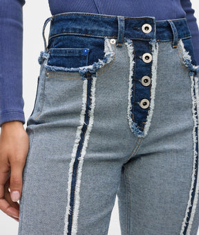 Inside-out straight jeans