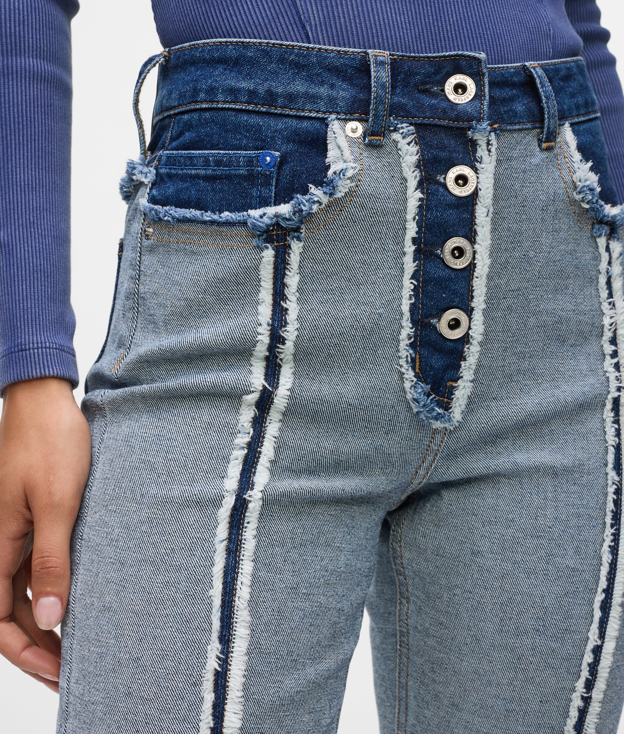 Inside-out straight jeans