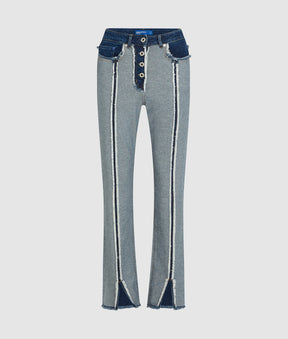 Inside-out straight jeans