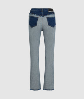 Inside-out straight jeans