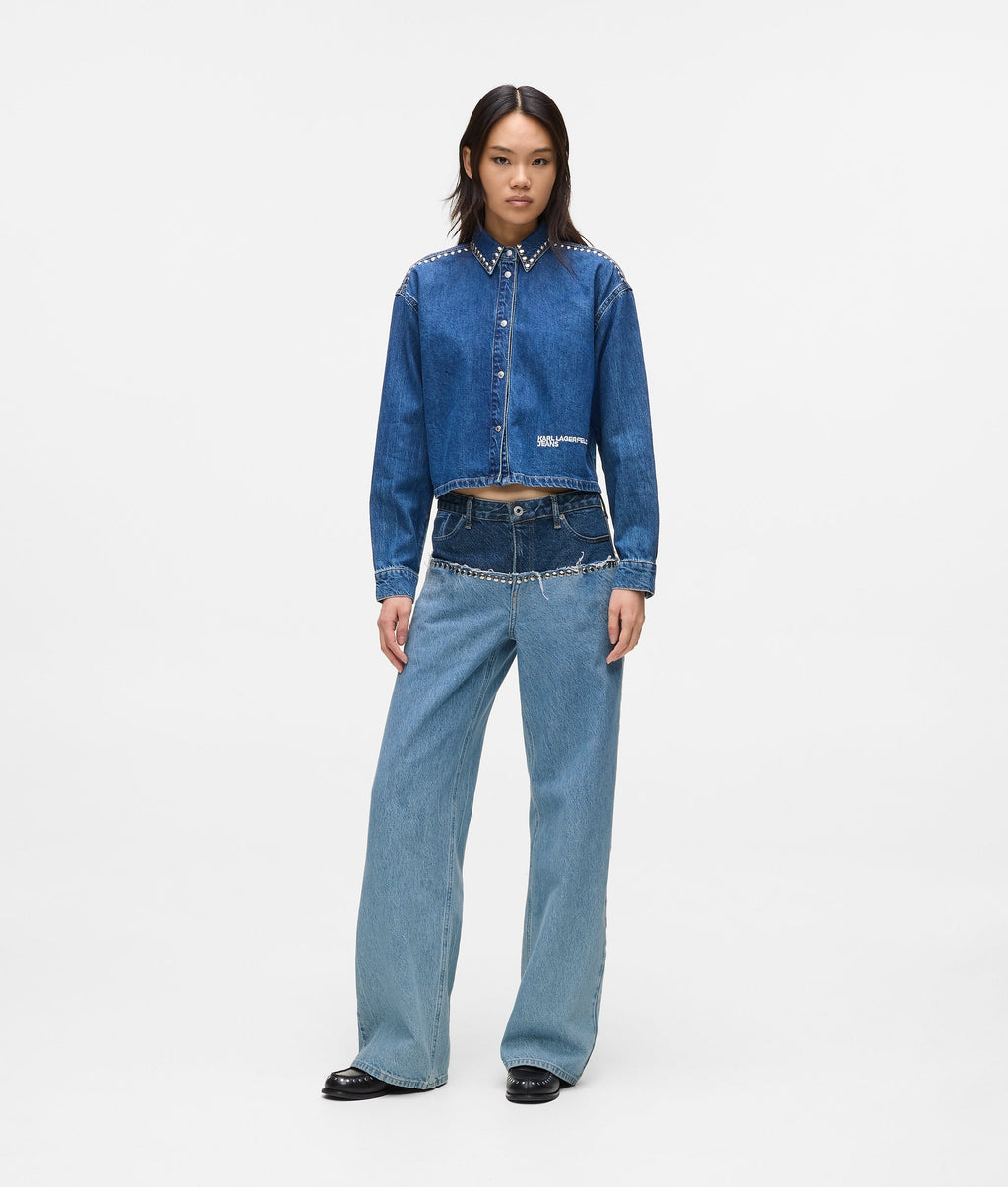 Colorblock relaxed jeans