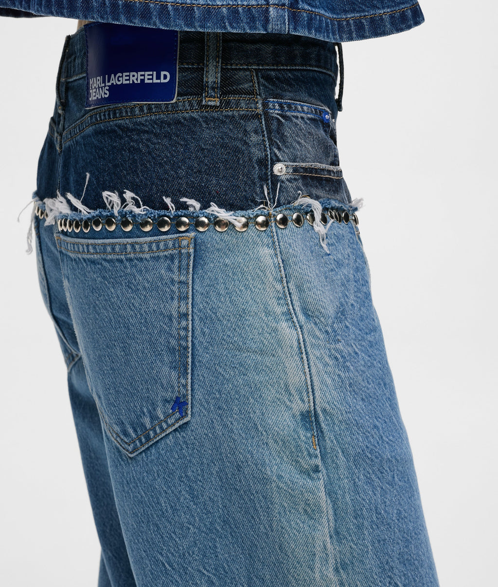 Colorblock relaxed jeans