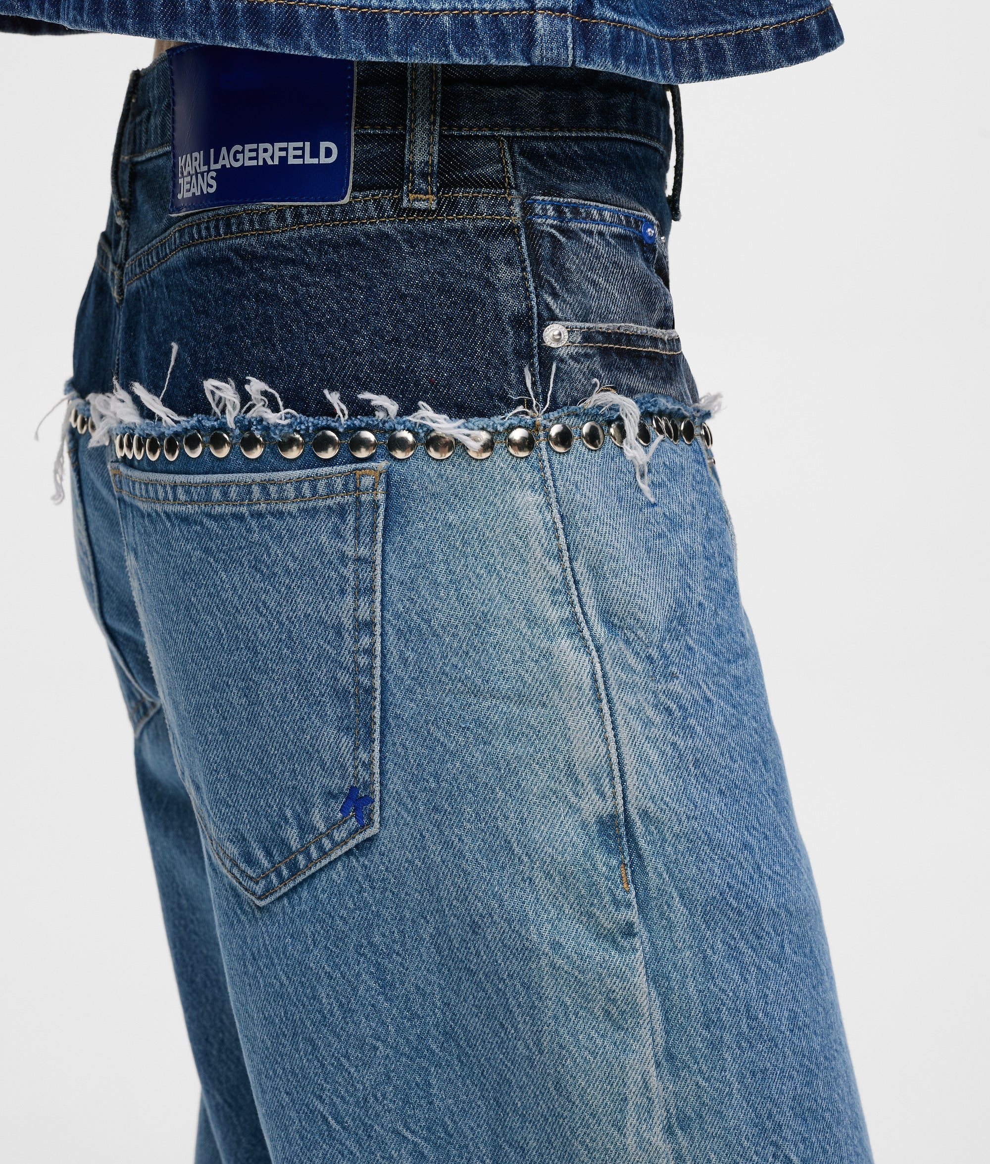 Colorblock relaxed jeans