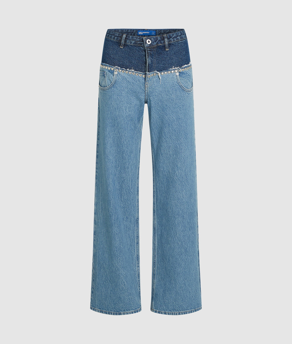 Colorblock relaxed jeans