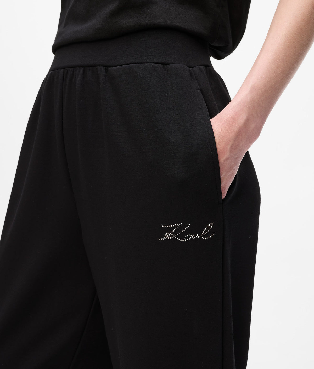 Rhinestone track pants