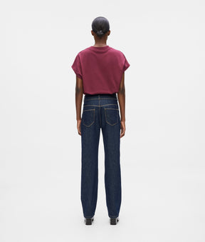 Button-detail straight jeans