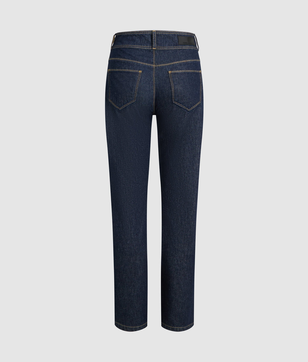 Button-detail straight jeans