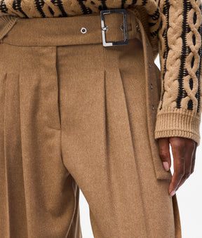 Wool-blend wide leg pants