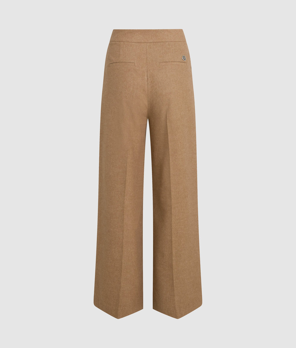 Wool-blend wide leg pants