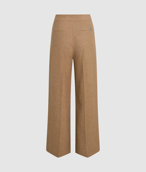 Wool-blend wide leg pants