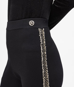 Bouclé detail knit trousers