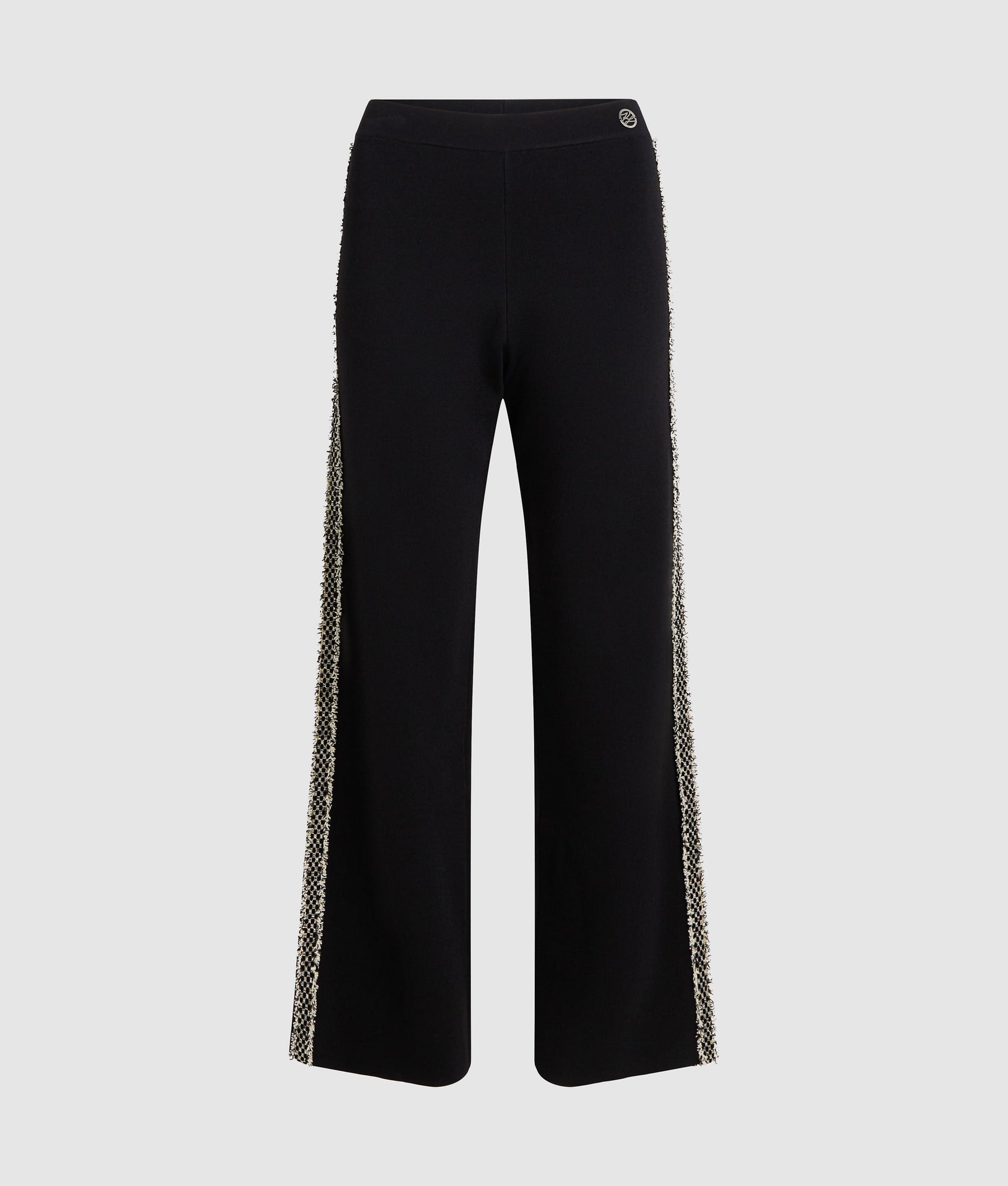 Bouclé detail knit trousers