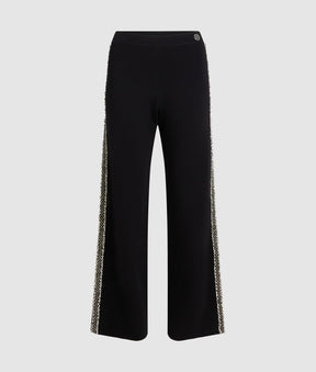 Bouclé detail knit trousers
