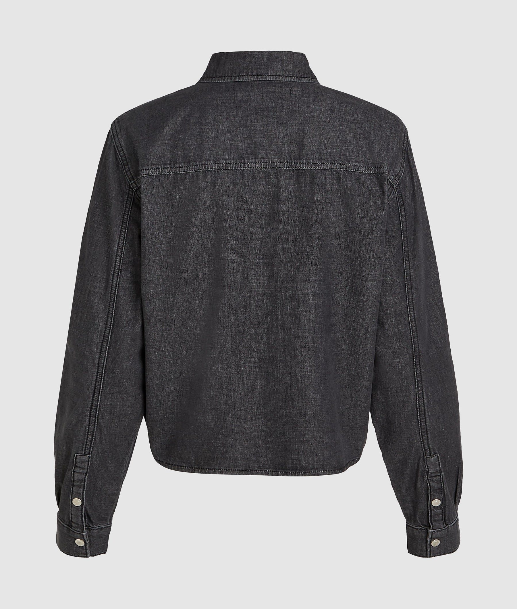 Tie-front denim shirt