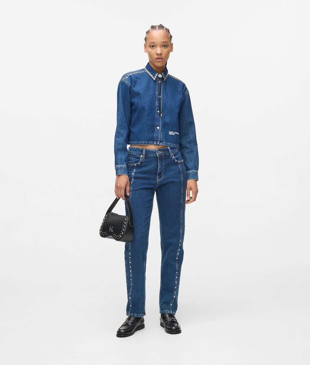 Studded denim shirt