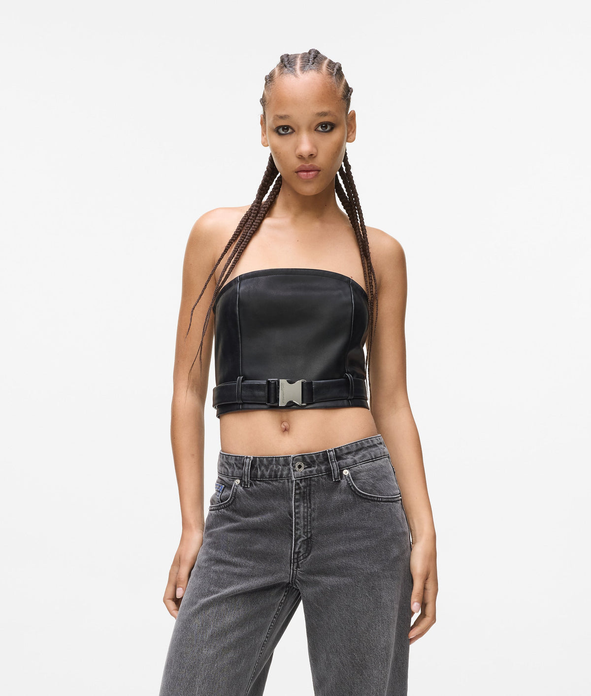 Faux-leather top