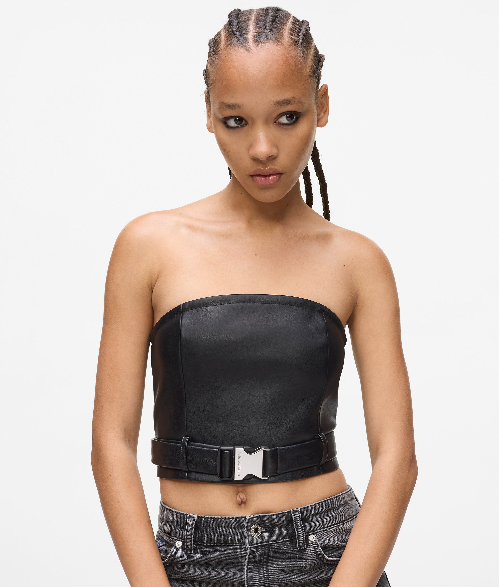 Faux-leather top