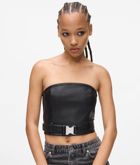 Faux-leather top