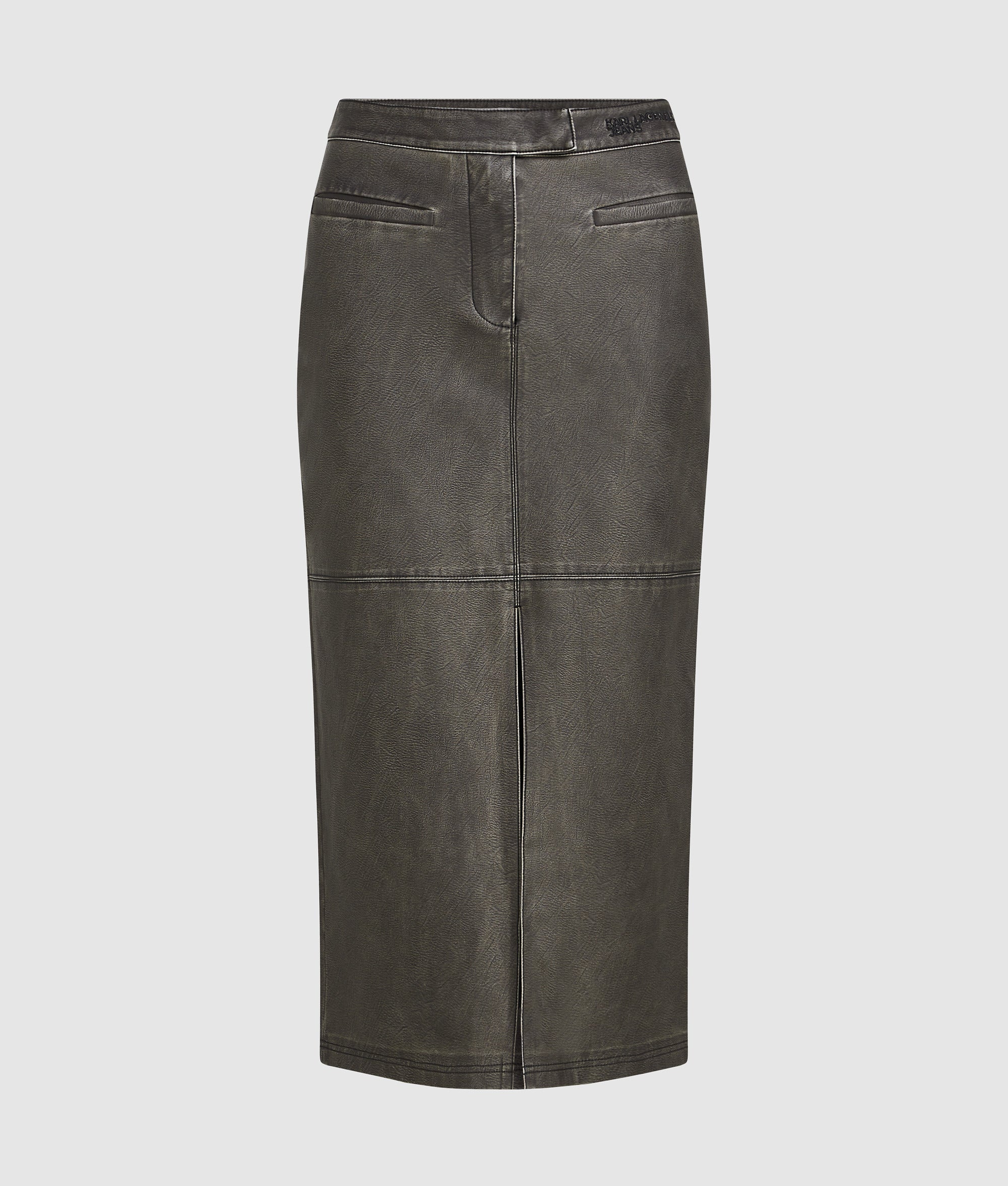 Midi faux-leather skirt