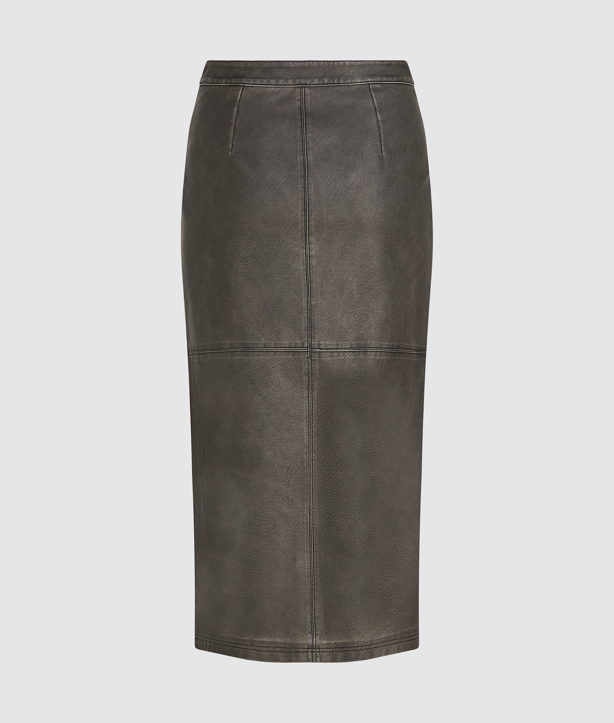 Midi faux-leather skirt