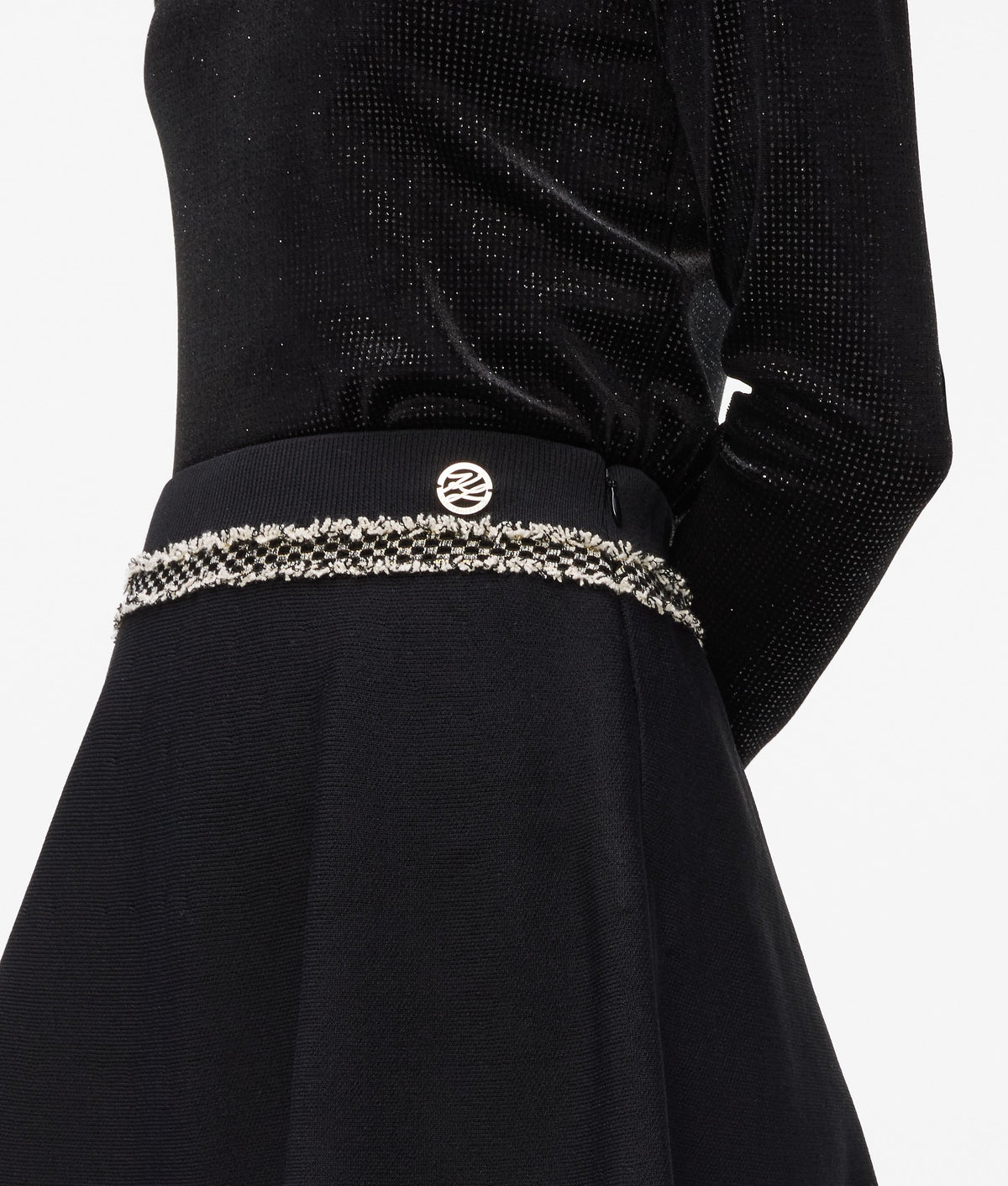 Bouclé detail knitted skirt