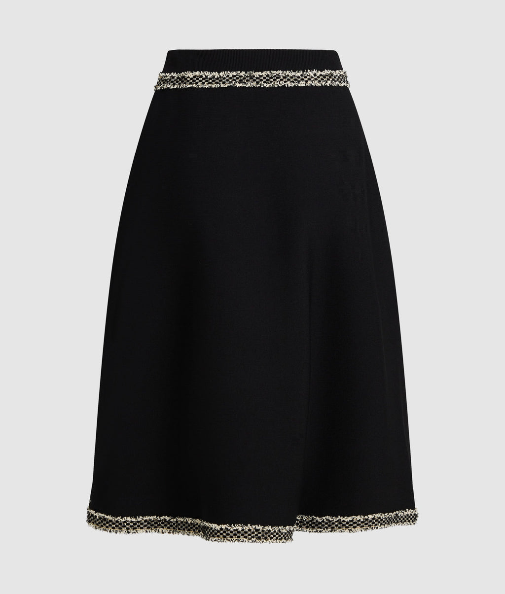 Bouclé detail knitted skirt