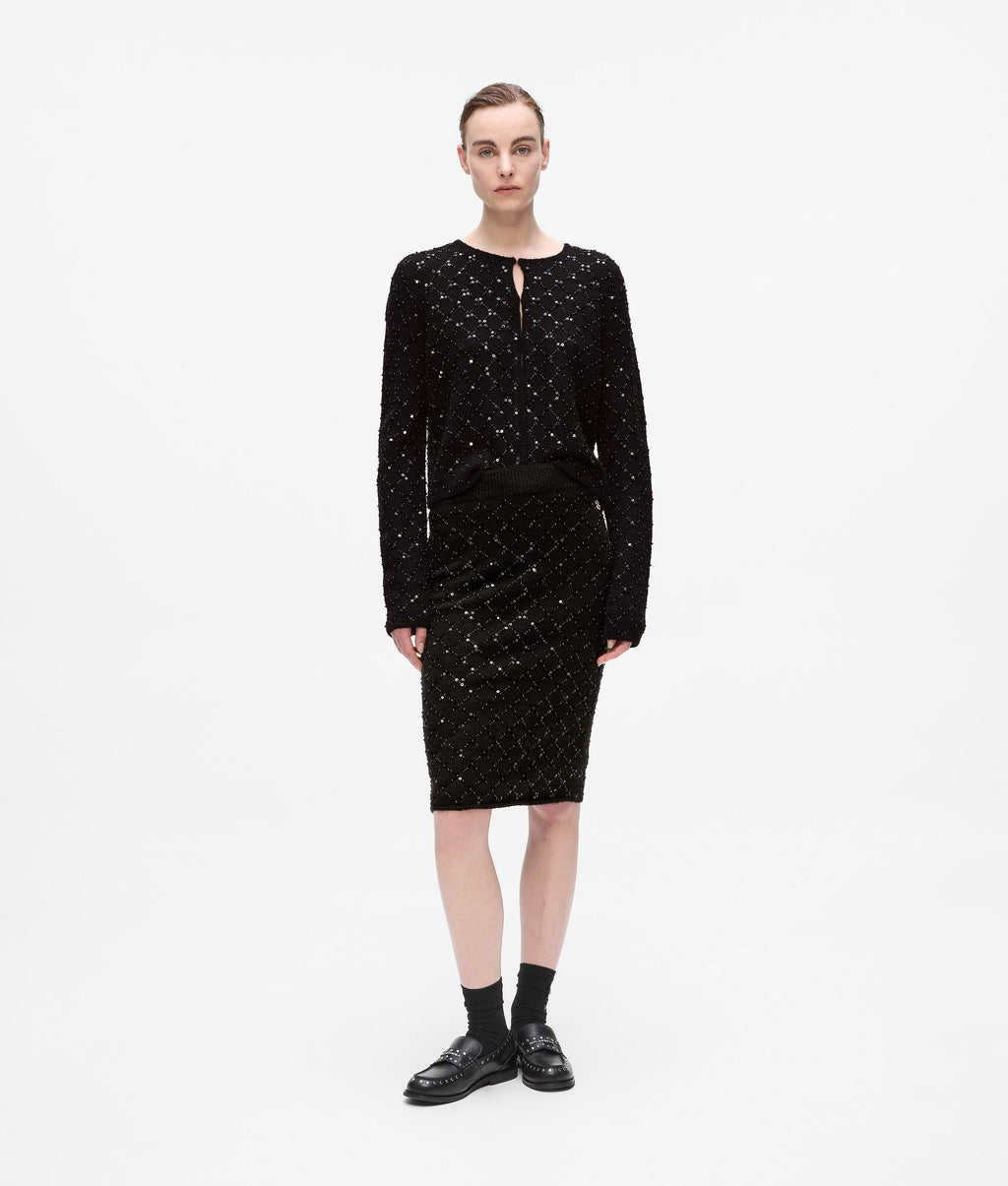 Sequin knit skirt