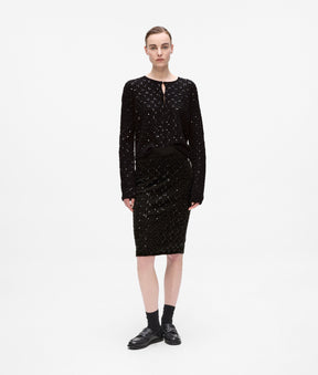 Sequin knit skirt