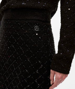Sequin knit skirt