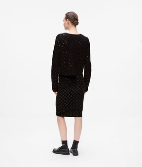 Sequin knit skirt