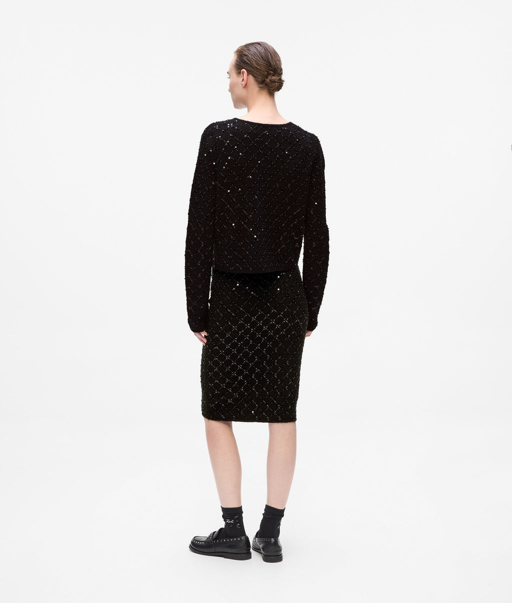 Sequin knit skirt