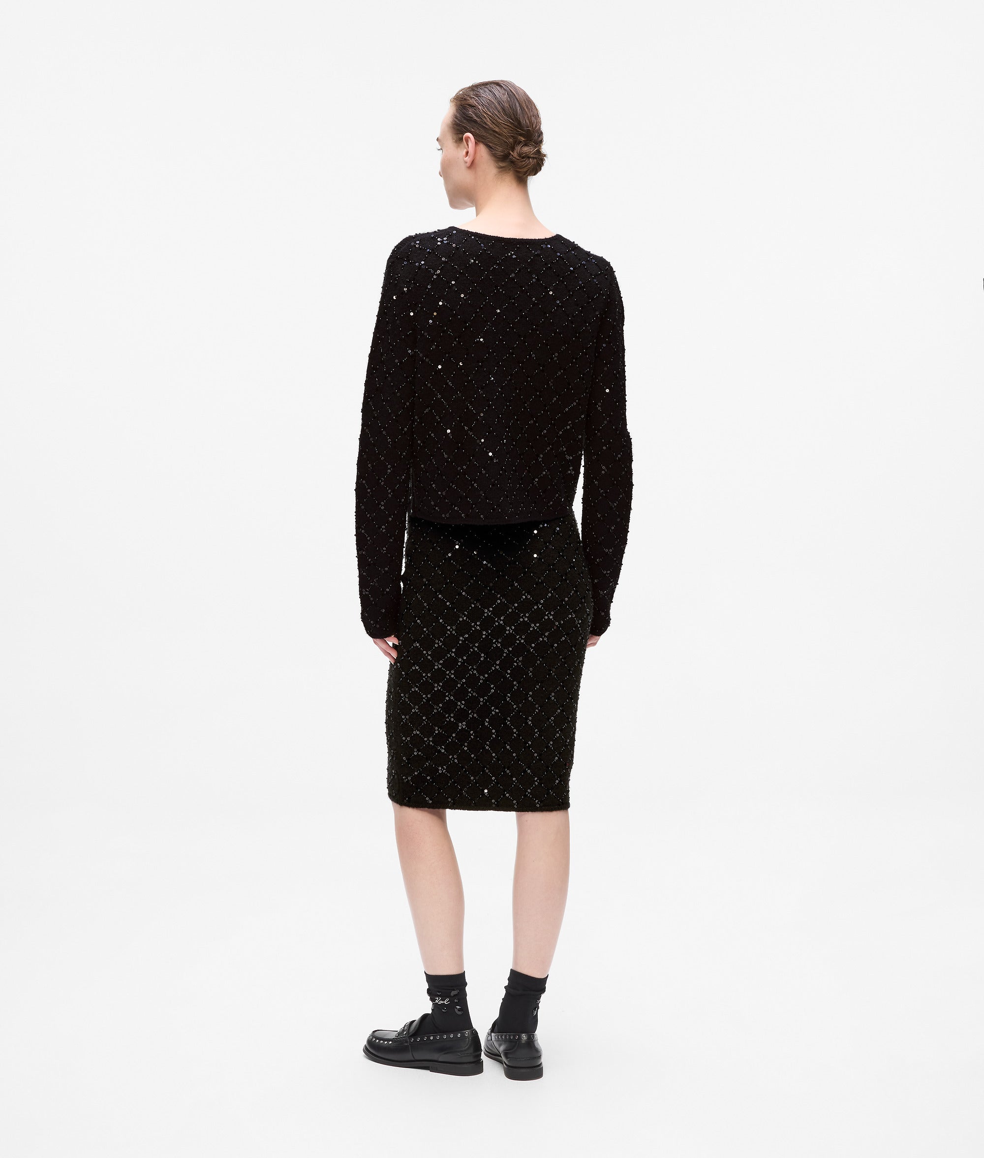 Sequin knit skirt