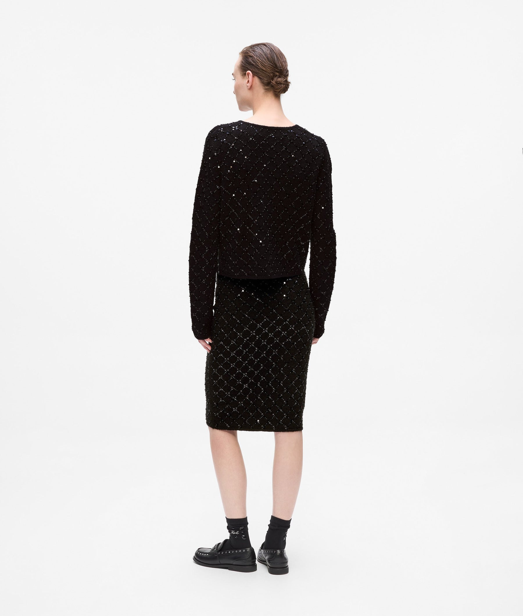 Sequin knit skirt