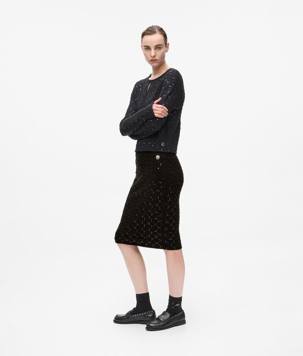 Sequin knit skirt