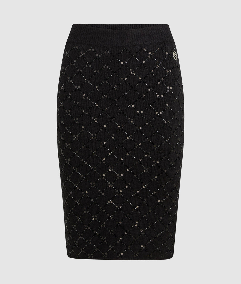 Sequin knit skirt
