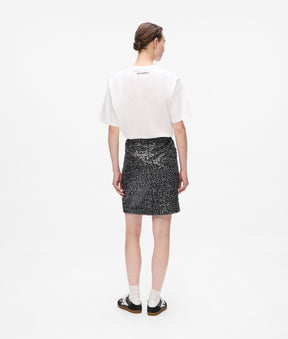Sequin tweed skirt