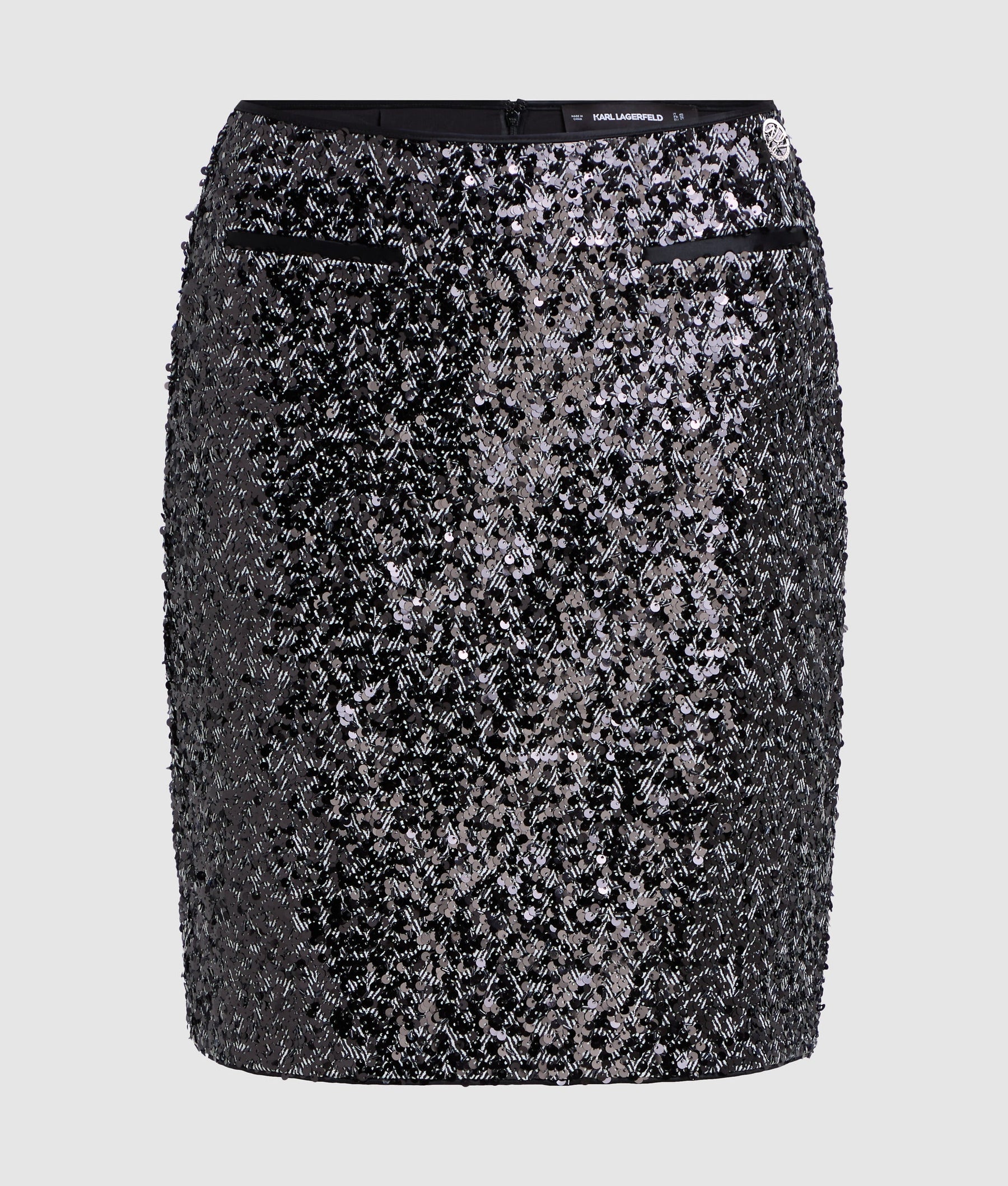 Sequin tweed skirt