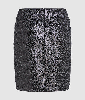 Sequin tweed skirt