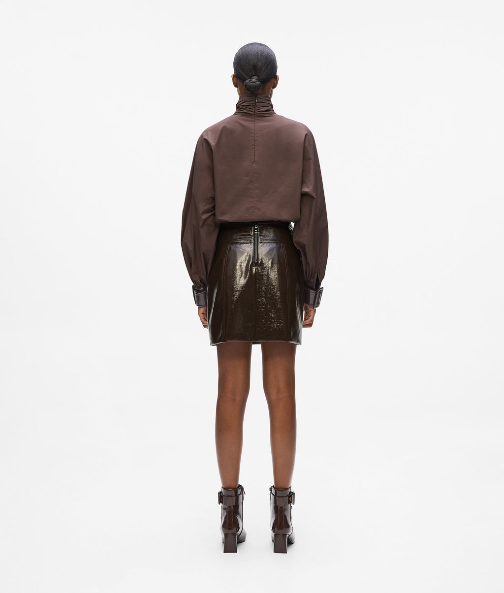 Patent faux-leather skirt