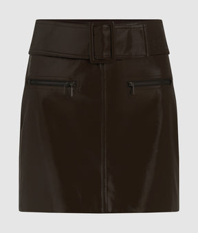 Patent faux-leather skirt