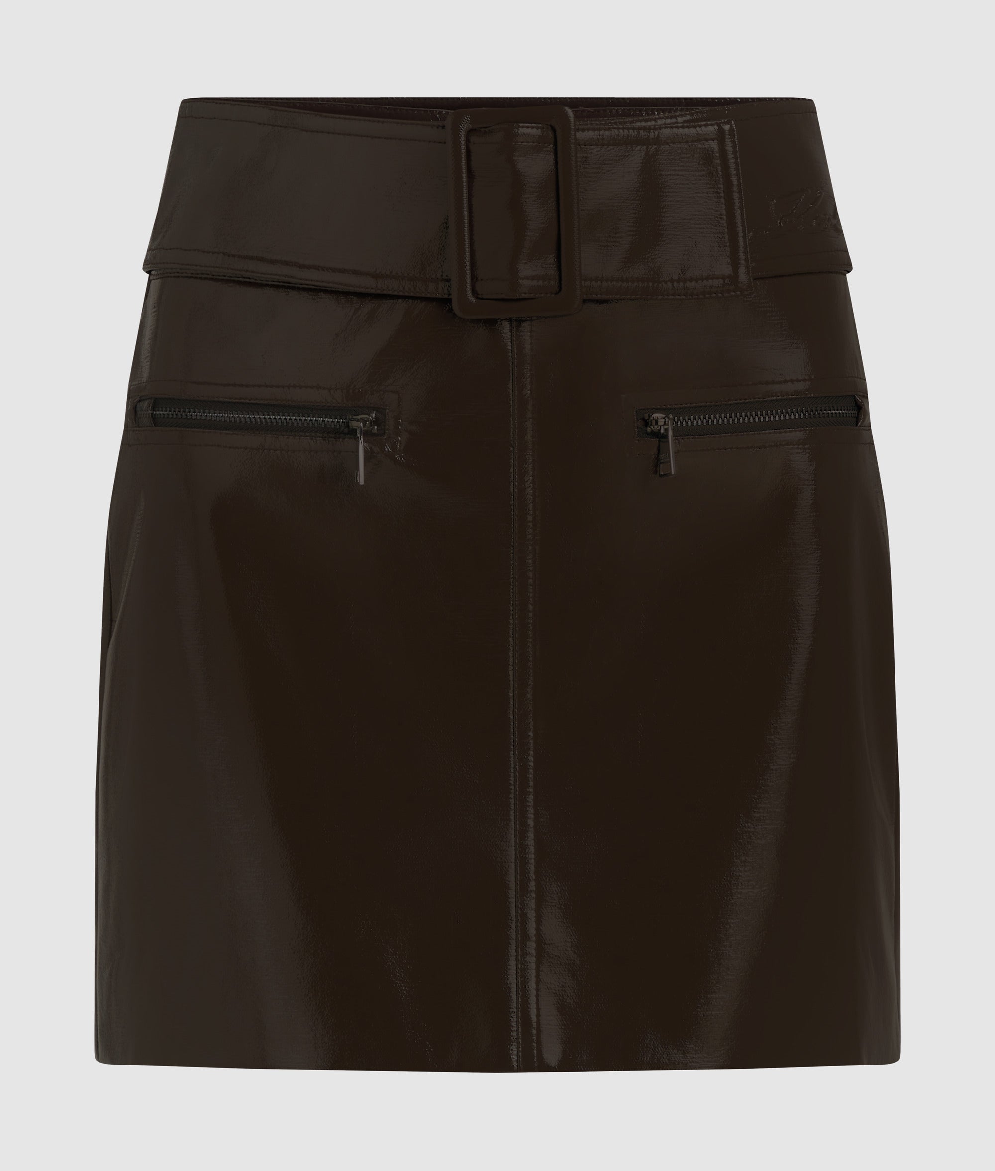 Patent faux-leather skirt