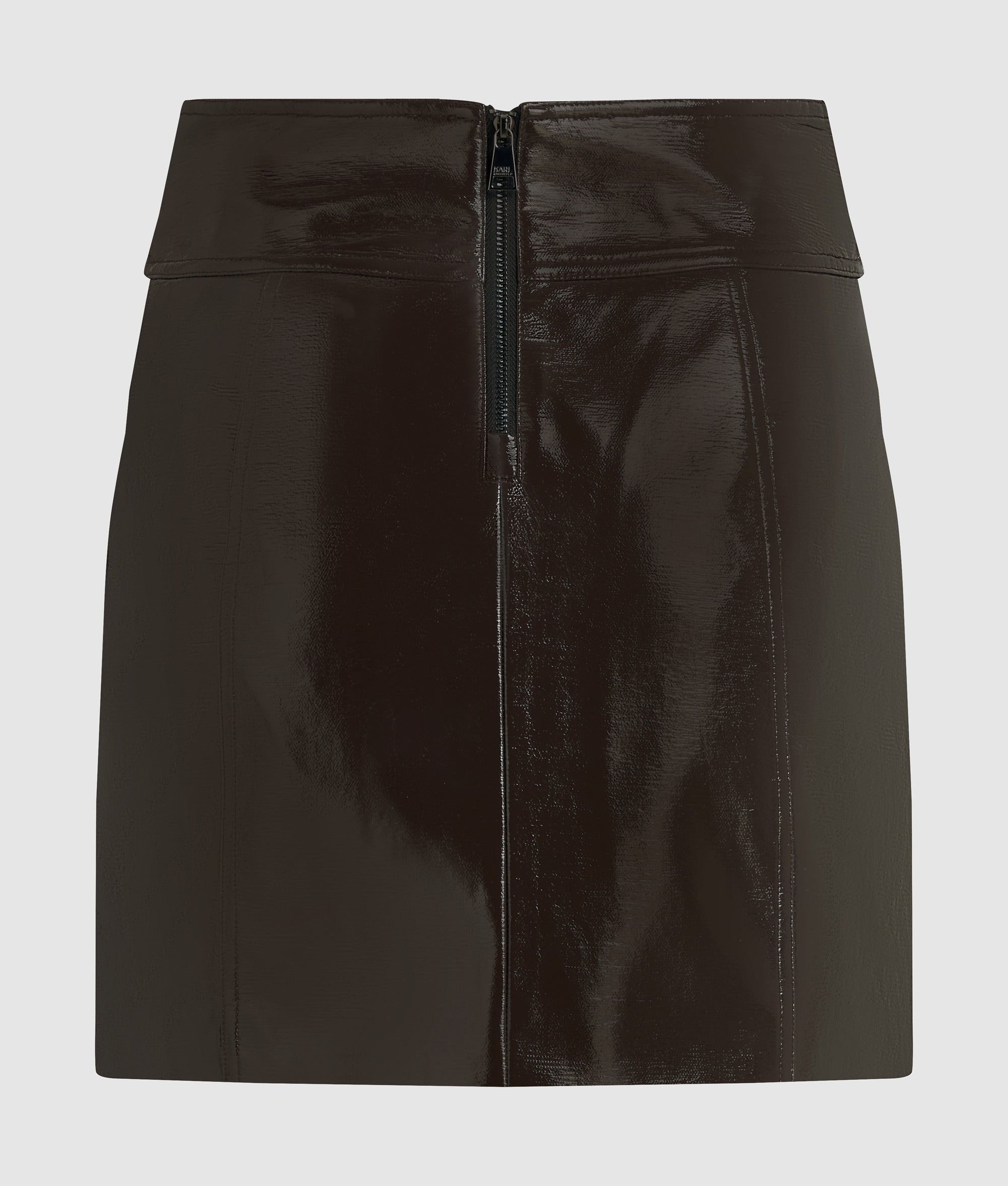 Patent faux-leather skirt