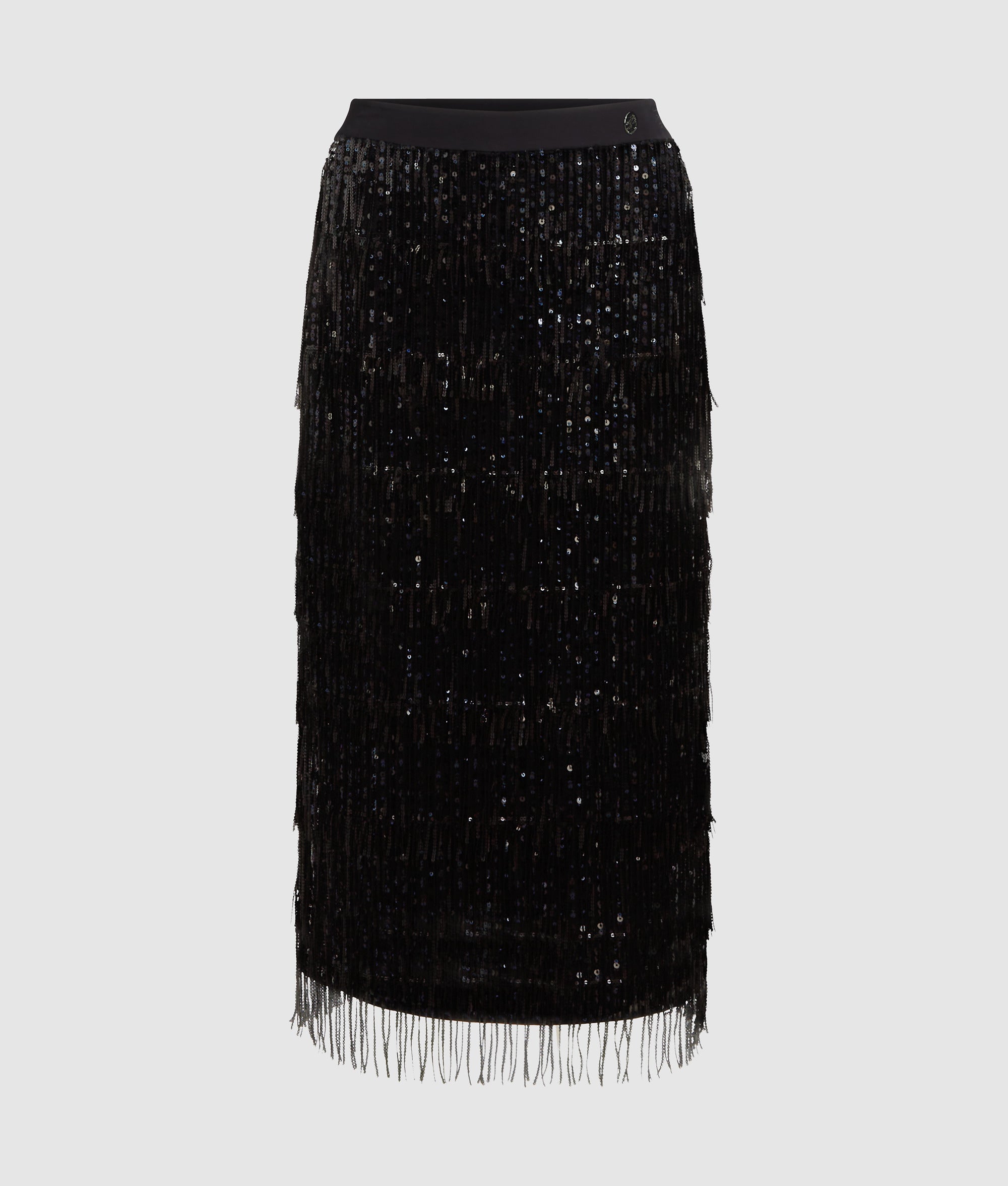 Fringed sequin skirt