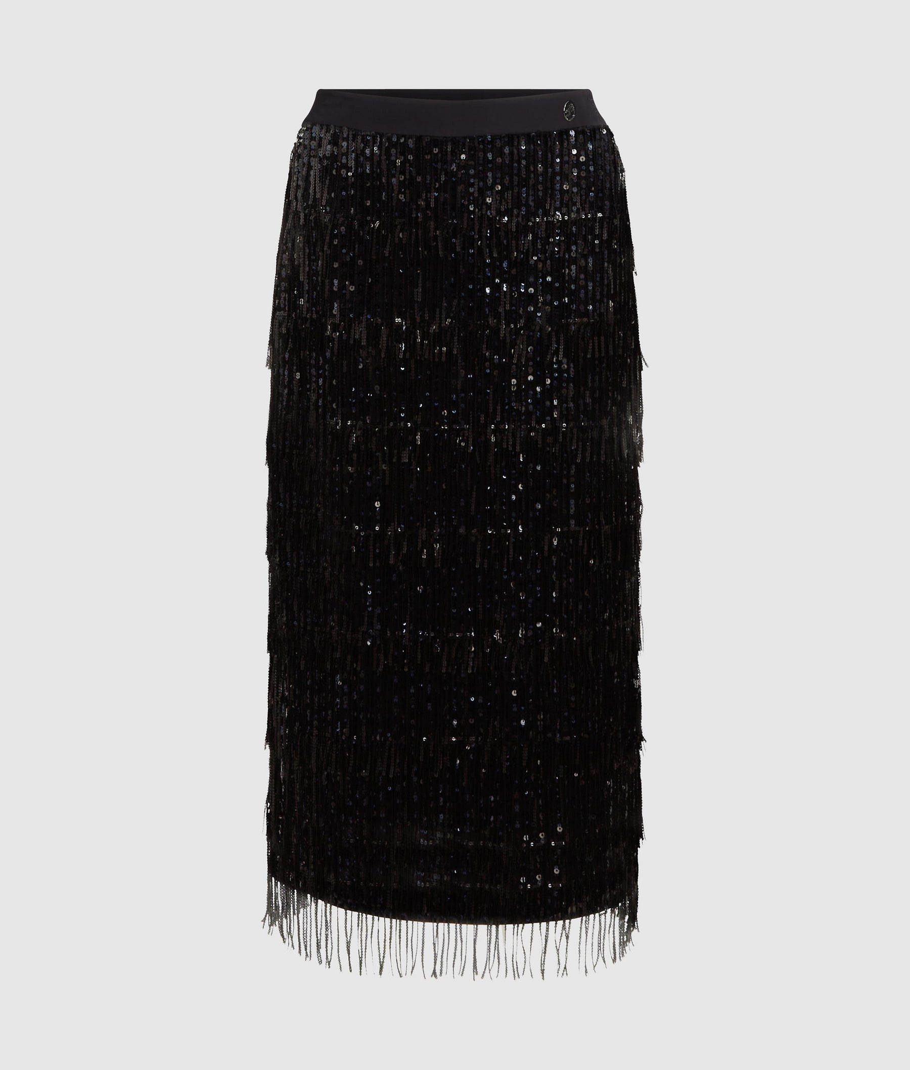 Fringed sequin skirt