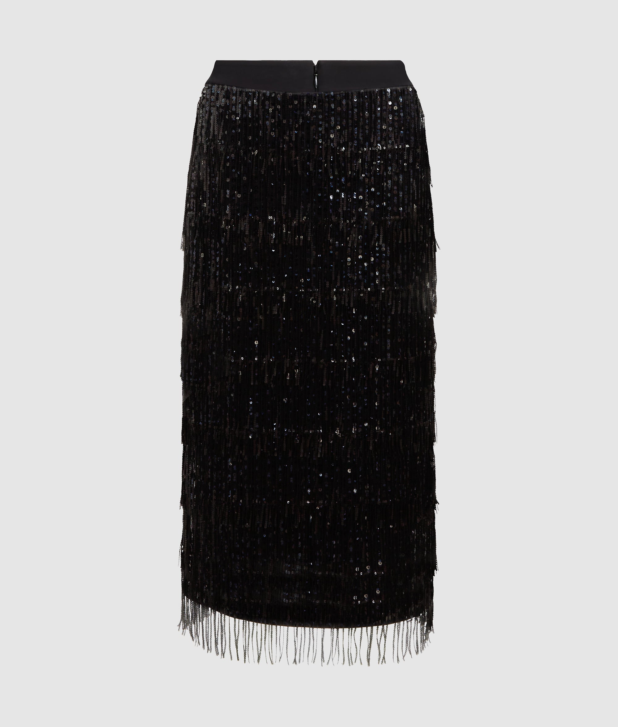 Fringed sequin skirt