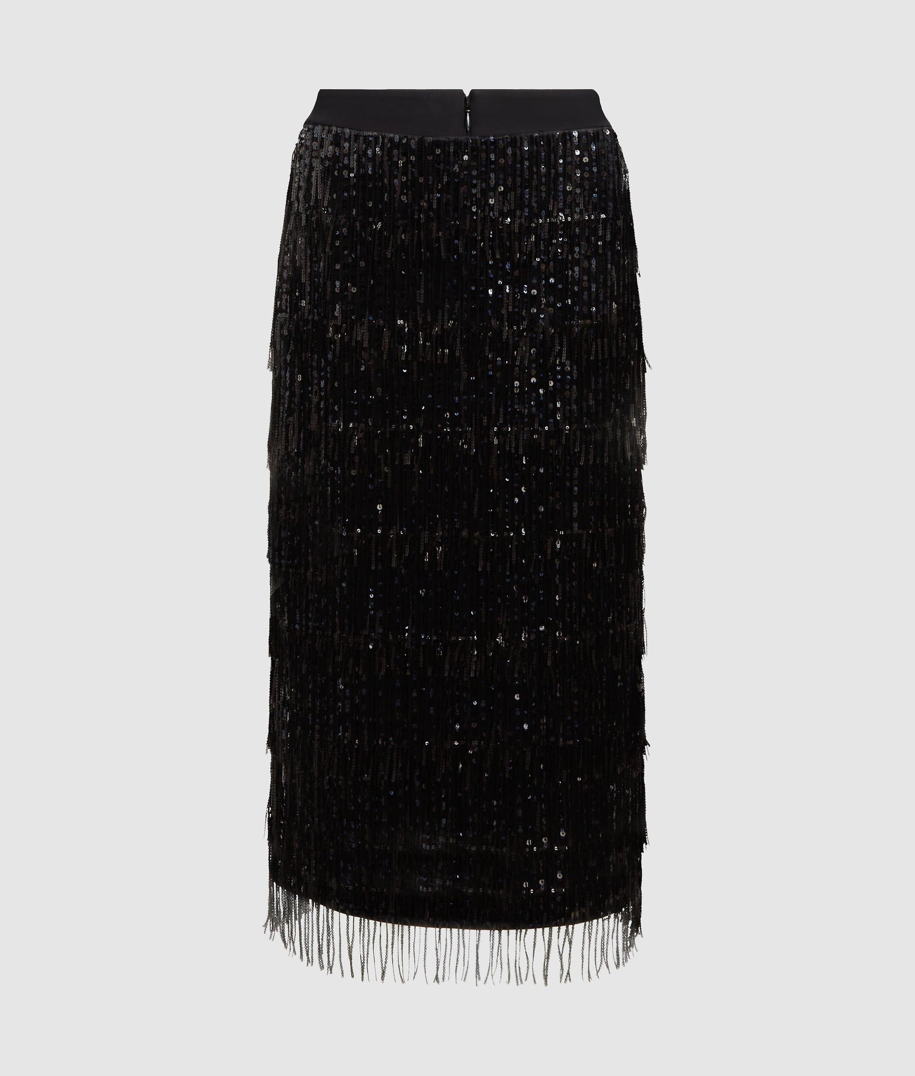 Fringed sequin skirt