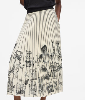 Paris sketch pleated skirt
