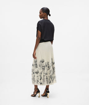 Paris sketch pleated skirt